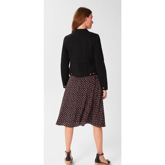 Hobbs Miriam jacket ladies denim jacket black Size 6 Polished Goth Witchy Office - Picture 2 of 12